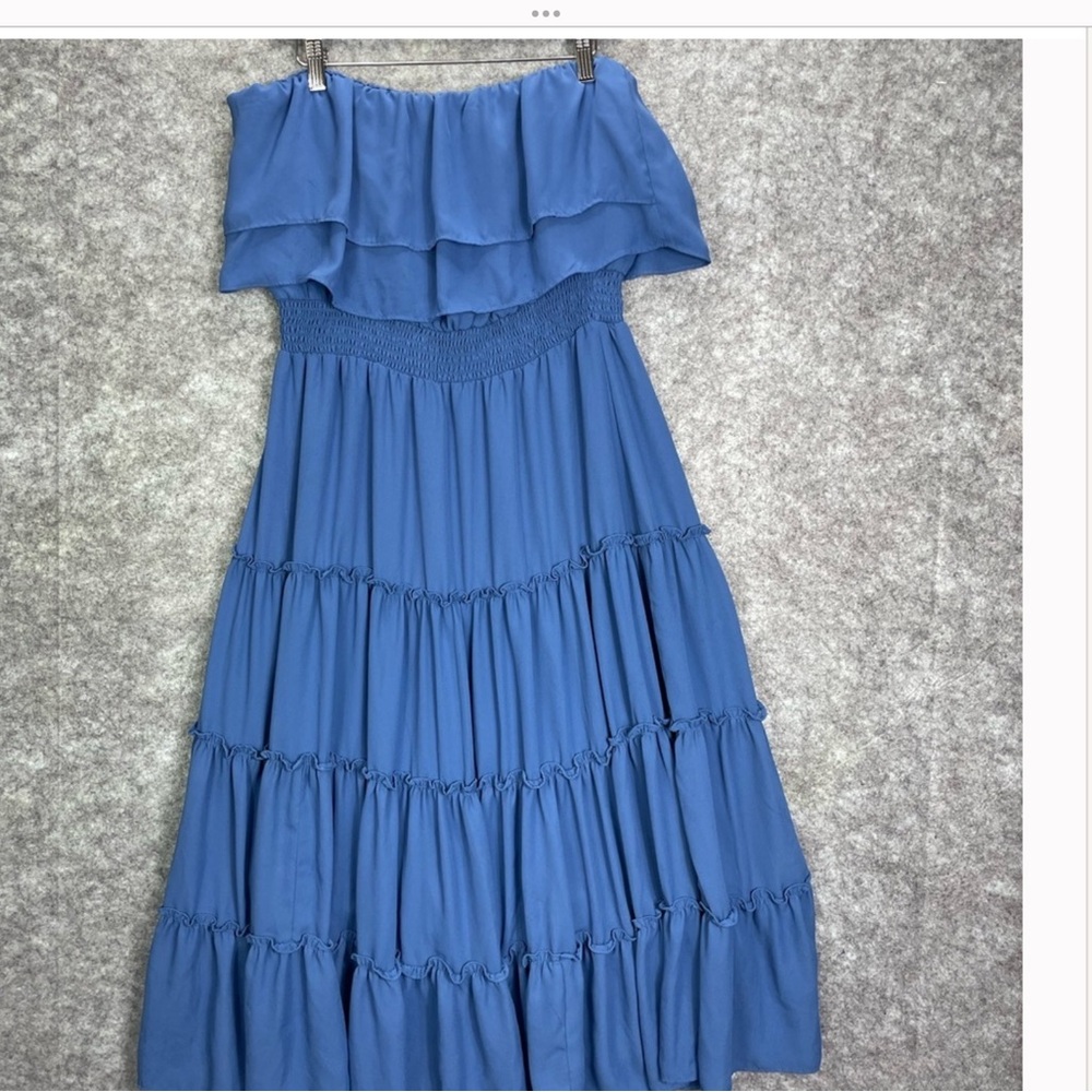 1. State Strapless Blue Dress - Picture 2 of 10